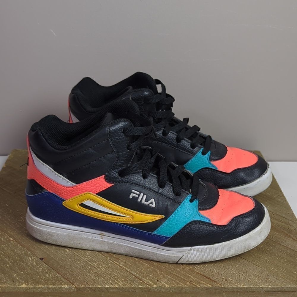 Colorful fila high tops mens 6.5